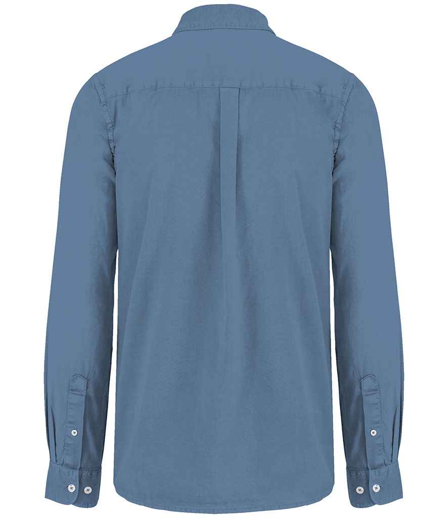 native spirit native spirit washed long sleeve shirt - washed cool blue (ns502)