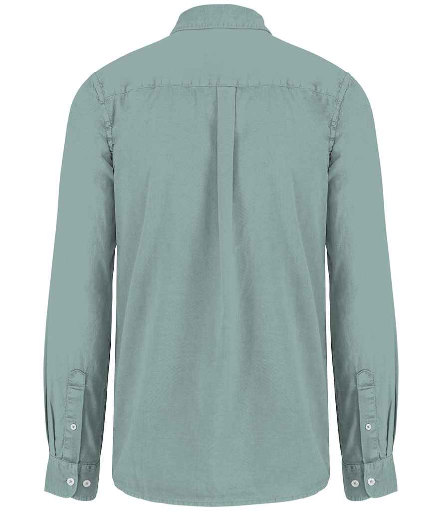 native spirit native spirit washed long sleeve shirt - washed jade green (ns502)