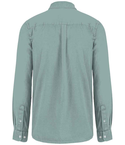 native spirit native spirit washed long sleeve shirt - washed jade green (ns502)