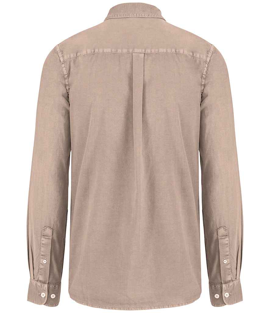 native spirit native spirit washed long sleeve shirt - washed linen (ns502)