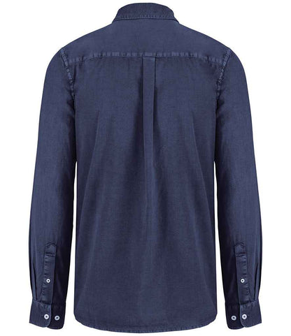 native spirit native spirit washed long sleeve shirt - washed navy (ns502)