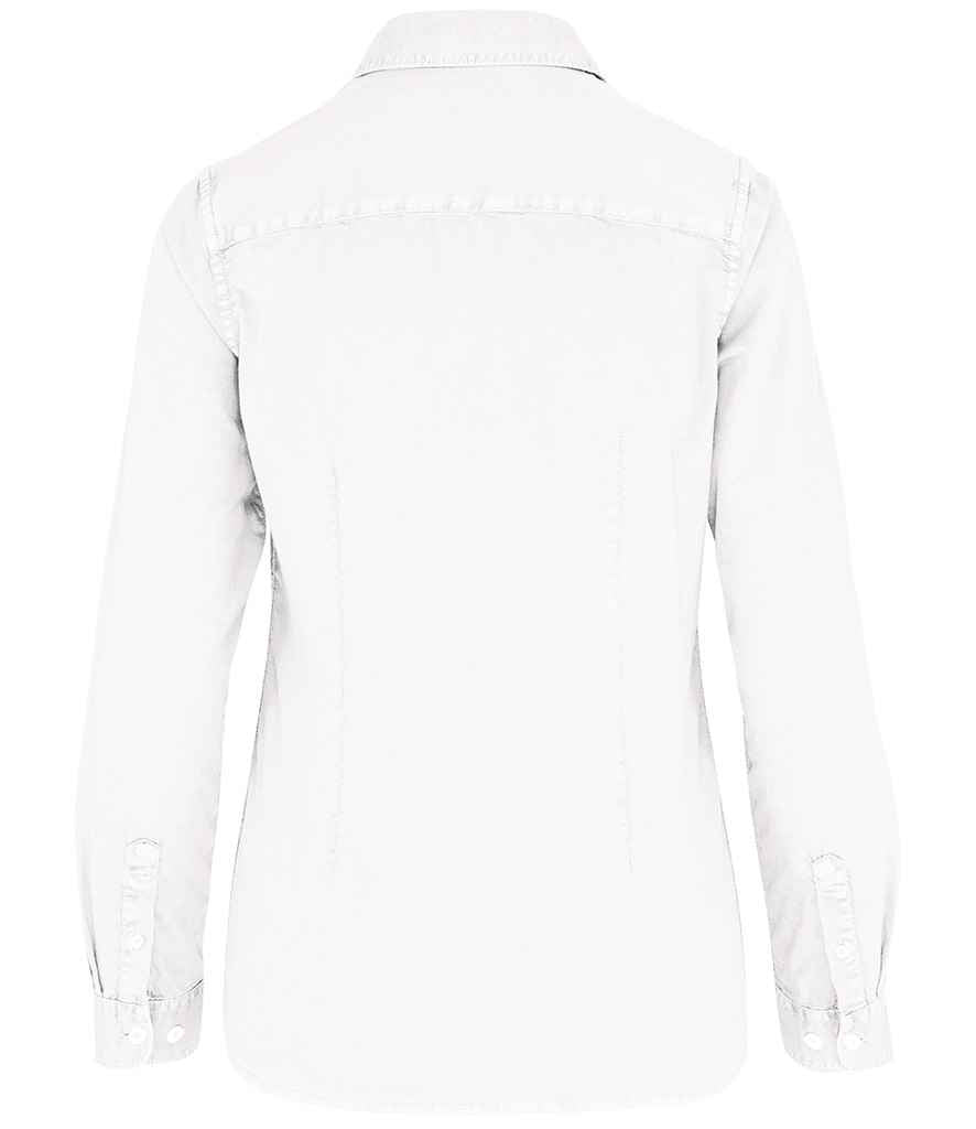 native spirit native spirit ladies washed long sleeve shirt - washed white (ns503)