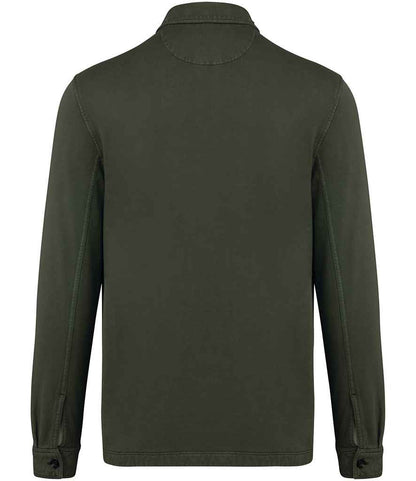 native spirit native spirit faded brushed fleece overshirt - washed organic khaki (ns521)