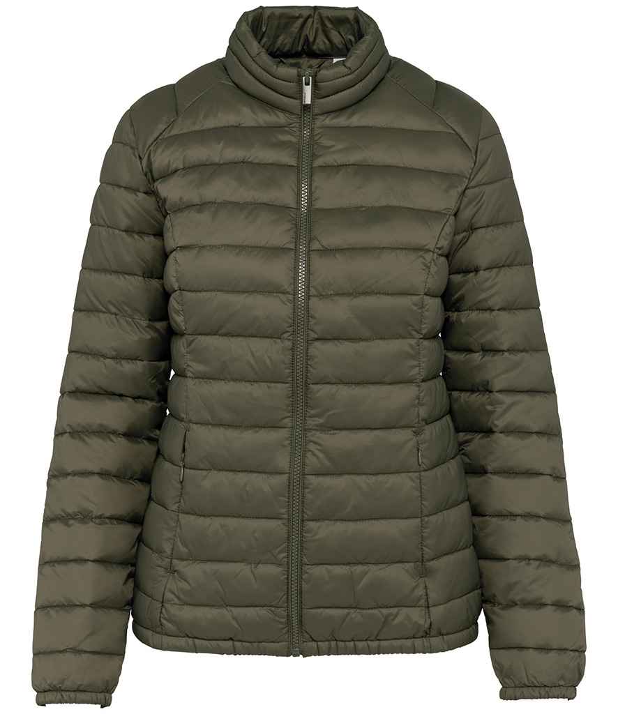 native spirit native spirit ladies lightweight recycled padded jacket - organic khaki (ns6001)