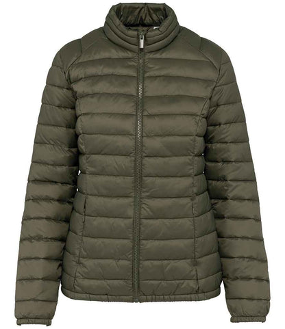 native spirit native spirit ladies lightweight recycled padded jacket - organic khaki (ns6001)