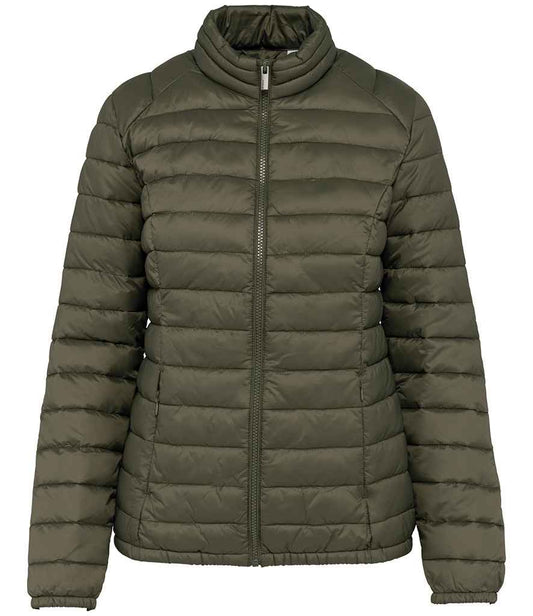 native spirit native spirit ladies lightweight recycled padded jacket - organic khaki (ns6001)