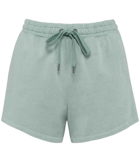 native spirit native spirit ladies terry 280 shorts - washed jade green (ns715)