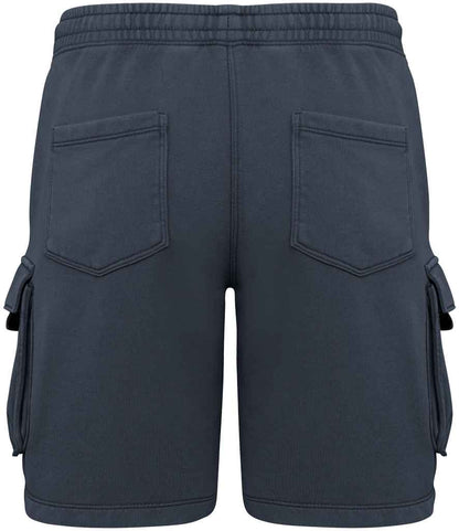 native spirit native spirit french terry washed effect cargo shorts - washed navy (ns717)