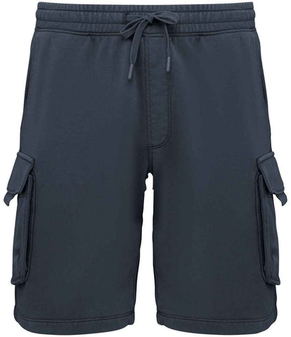 native spirit native spirit french terry washed effect cargo shorts - washed navy (ns717)