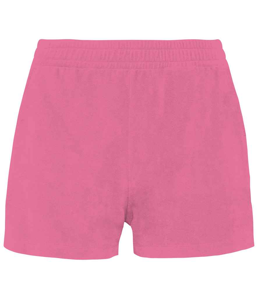 native spirit native spirit ladies terry towel shorts - candy rose (ns728)