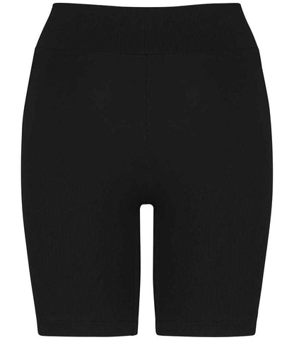 native spirit native spirit ladies ribbed shorts - black (ns744)
