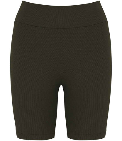 native spirit native spirit ladies ribbed shorts - organic khaki (ns744)