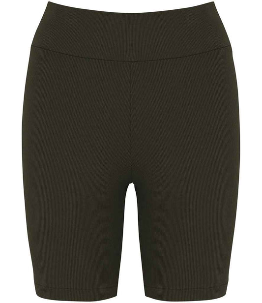 native spirit native spirit ladies ribbed shorts - organic khaki (ns744)