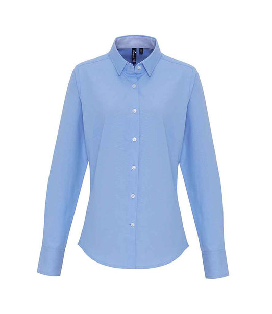Premier Ladies Long Sleeve Striped Oxford Shirt (PR338)