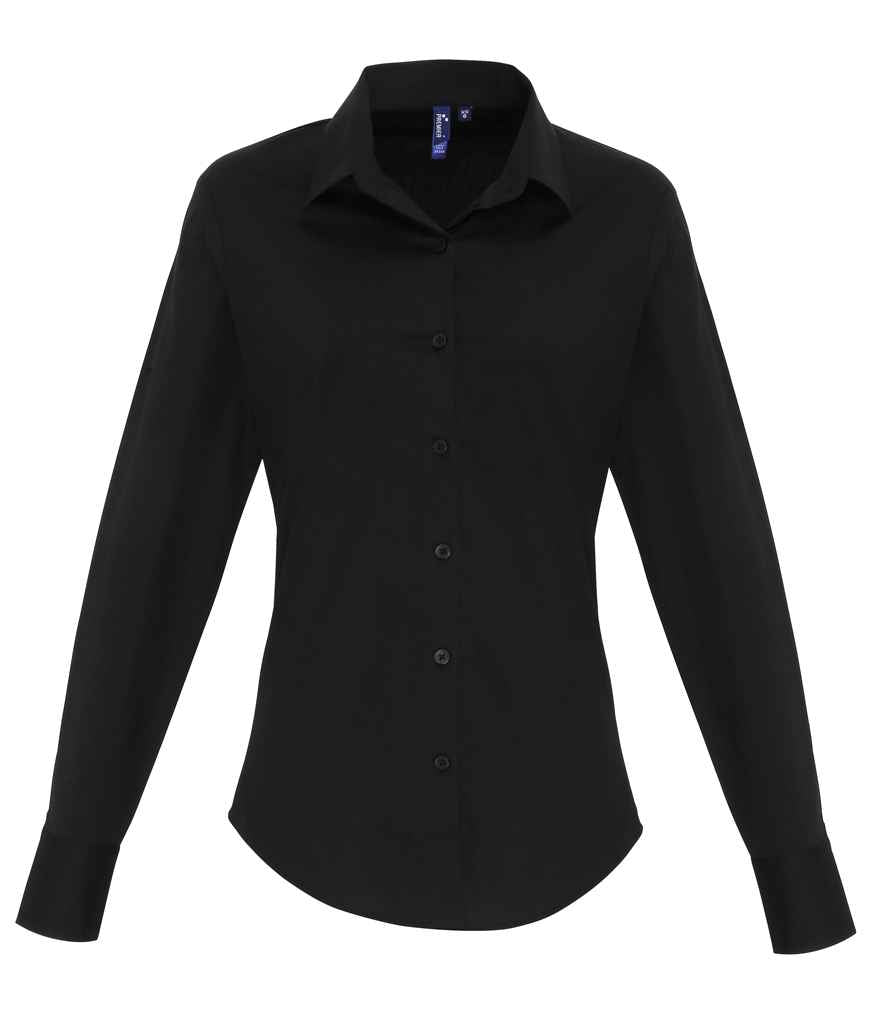 Premier Ladies Long Sleeve Stretch Fit Poplin Shirt (PR344)