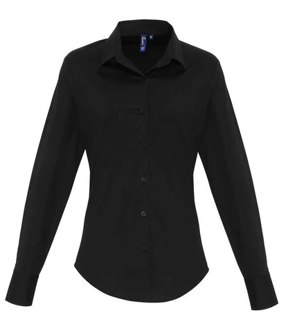 Premier Ladies Long Sleeve Stretch Fit Poplin Shirt (PR344)
