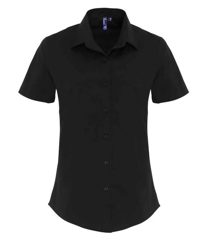 Premier Ladies Short Sleeve Stretch Fit Poplin Shirt (PR346)