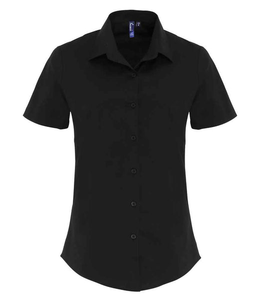 Premier Ladies Short Sleeve Stretch Fit Poplin Shirt (PR346)