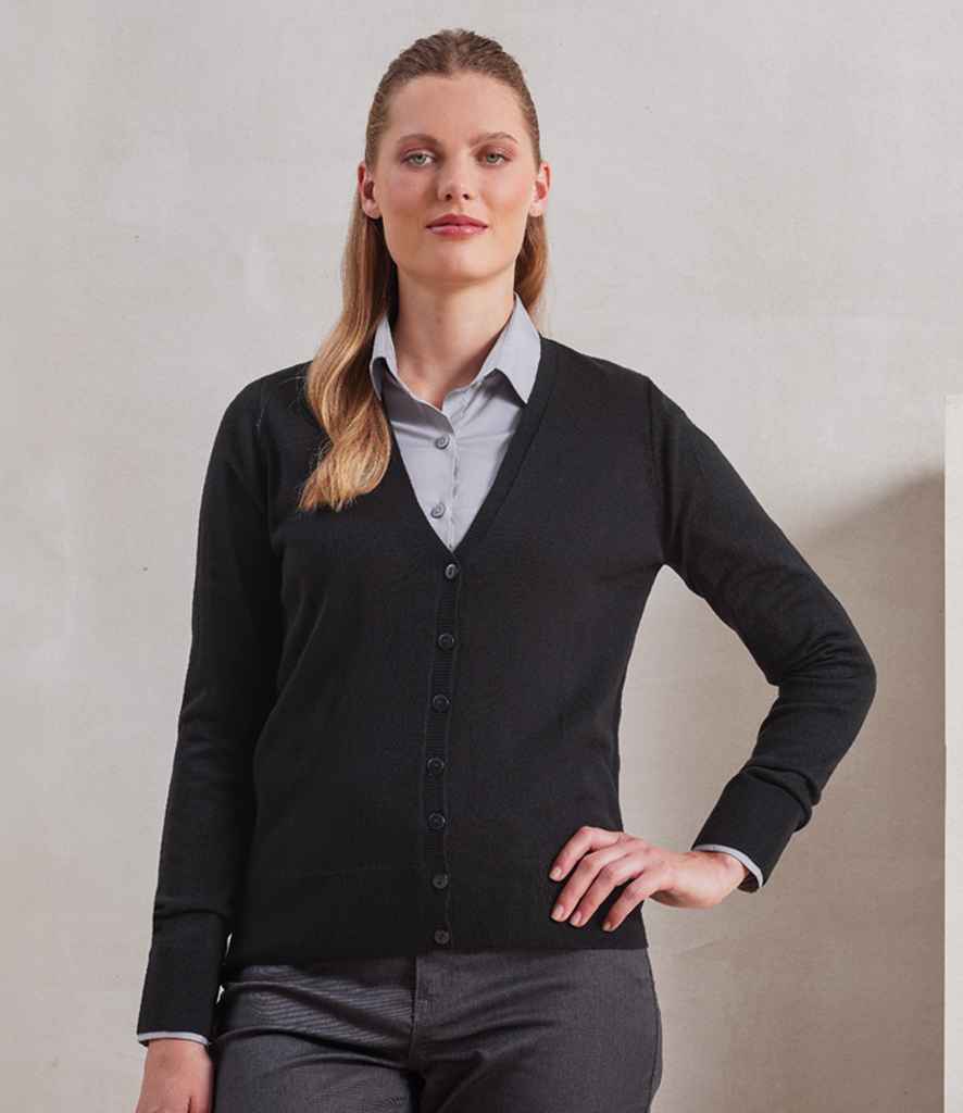 Premier Ladies Essential Acrylic V Neck Cardigan (PR402)