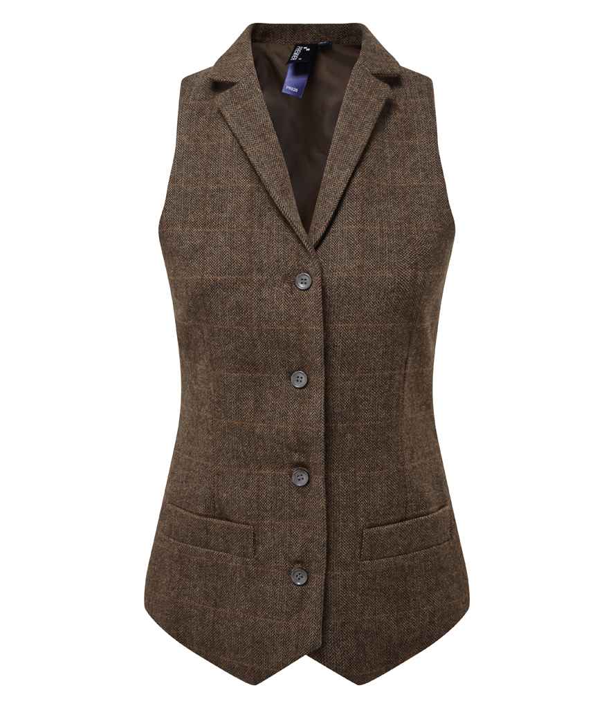 Premier Ladies Herringbone Waistcoat (PR626)