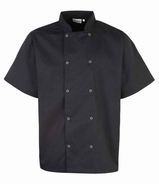 Premier Unisex Short Sleeve Stud Front Chef's Jacket (PR664)