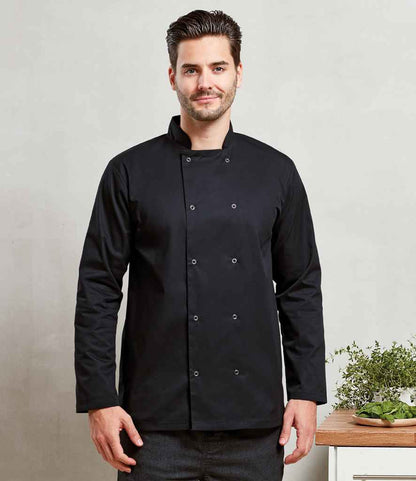 Premier Unisex Long Sleeve Stud Front Chef's Jacket (PR665)