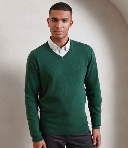 Premier Knitted Cotton Acrylic V Neck Sweater (PR694)
