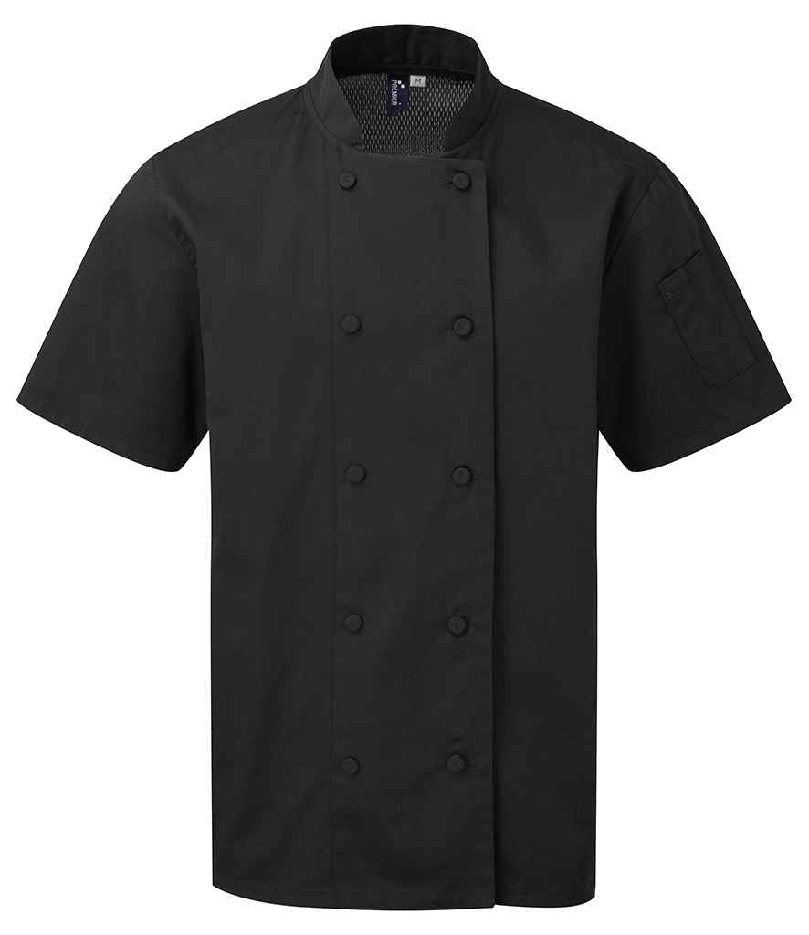 Premier Coolchecker® Short Sleeve Chef's Jacket (PR902)