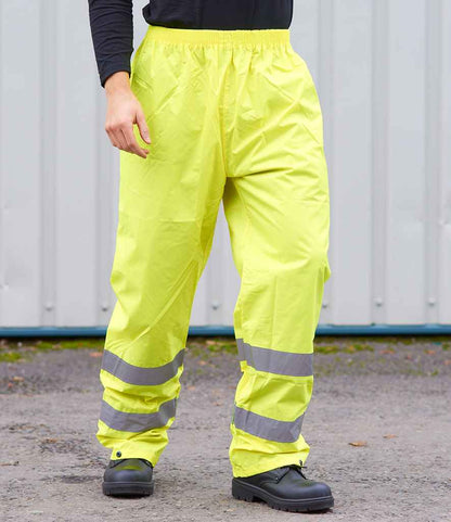 Portwest Hi-Vis Rain Trousers - Yellow (PW012)