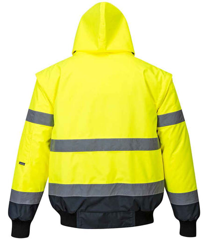 Portwest 3-in-1 Hi-Vis Bomber Jacket - Yellow/Navy (PW013)