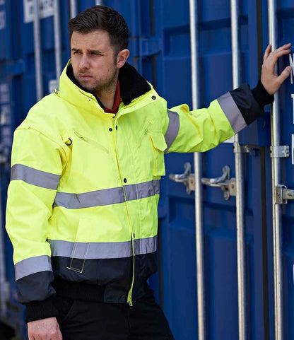 Portwest 3-in-1 Hi-Vis Bomber Jacket - Yellow/Navy (PW013)
