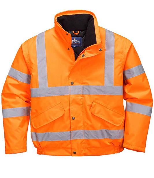 Portwest Hi-Vis GO/RT Bomber Jacket - Orange (PW021)