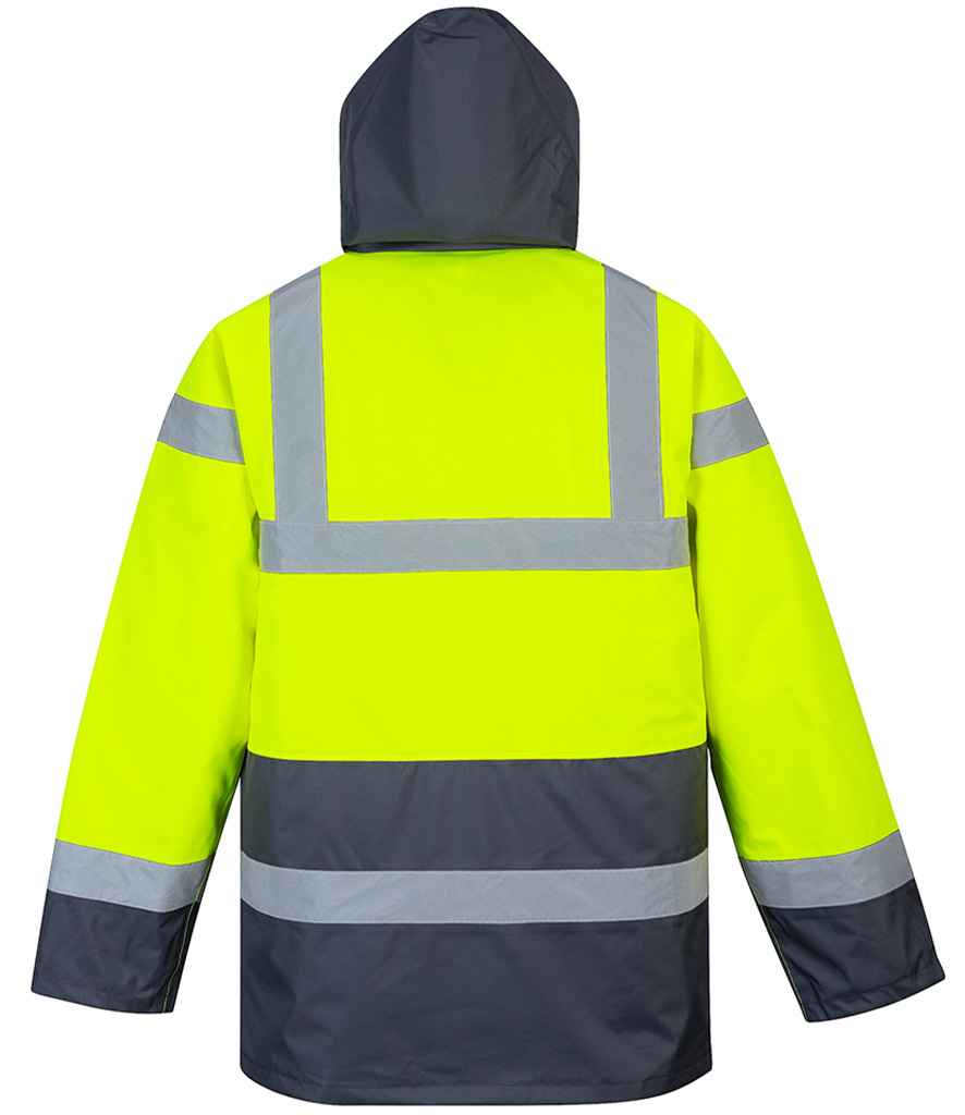 Portwest Hi-Vis Contrast Traffic Jacket - Yellow/Navy (PW025)