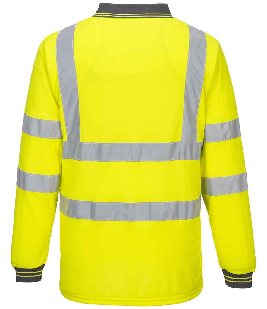 Portwest Hi-Vis Long Sleeve Polo Shirt - Yellow (PW059)
