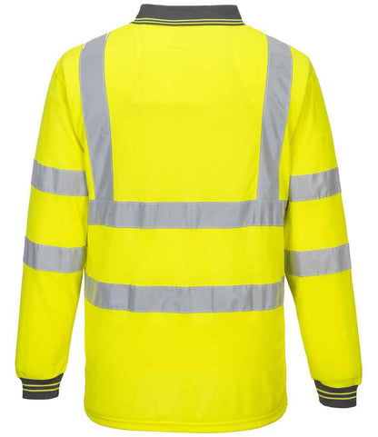 Portwest Hi-Vis Long Sleeve Polo Shirt - Yellow (PW059)