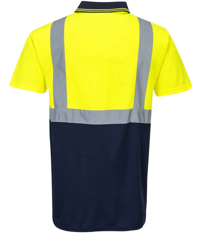 Portwest Hi-Vis Two Tone Polo Shirt - Yellow/Navy (PW062)