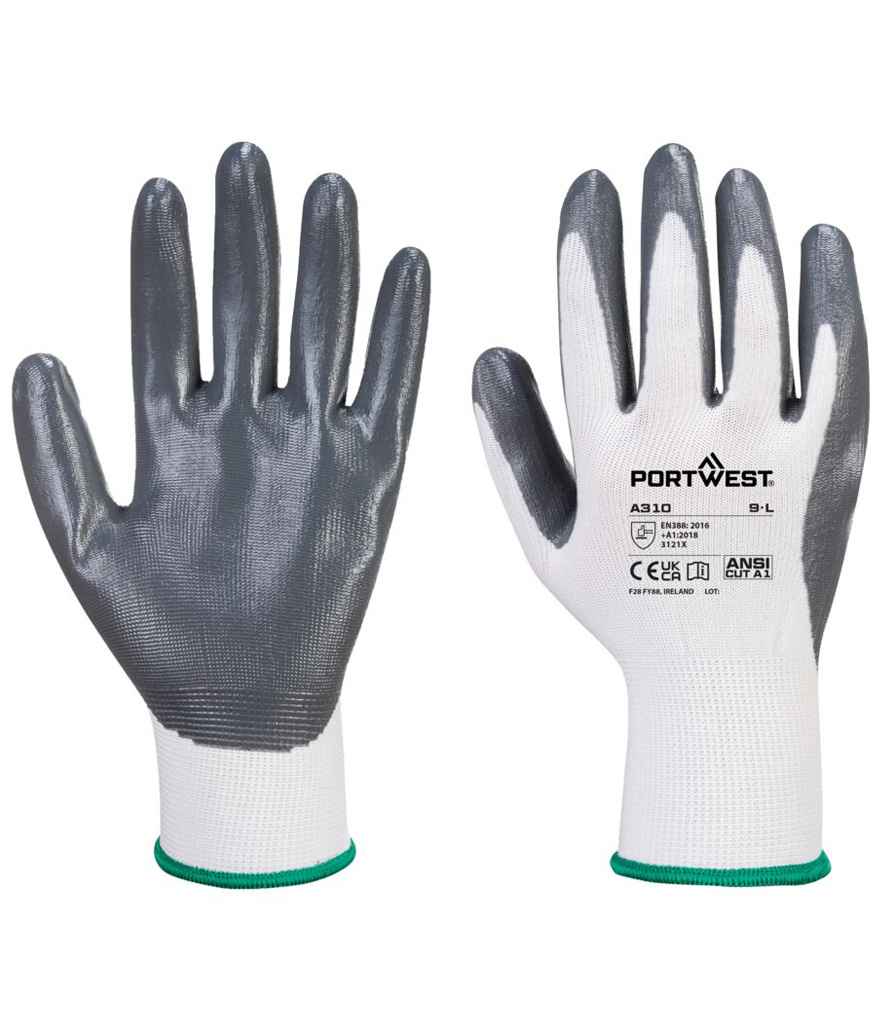 Portwest Flexo Grip Nitrile Gloves - Grey (PW074)