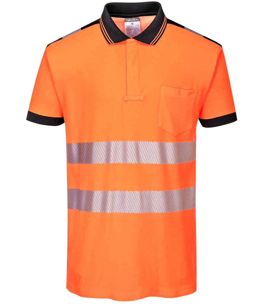 Portwest PW3 Hi-Vis Polo Shirt - Orange/Black (PW1003)