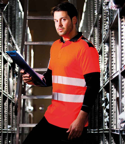 Portwest PW3 Hi-Vis Polo Shirt - Orange/Black (PW1003)