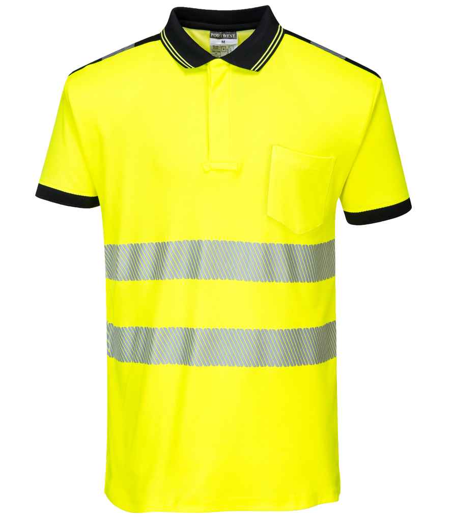 Portwest PW3 Hi-Vis Polo Shirt - Yellow/Black (PW1003)