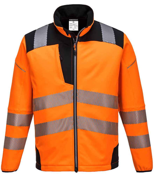 Portwest PW3 Hi-Vis Soft Shell Jacket - Orange/Black (PW1011)