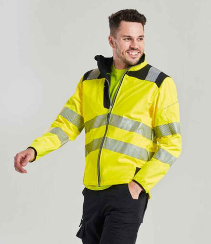 Portwest PW3 Hi-Vis Soft Shell Jacket - Yellow/Black (PW1011)