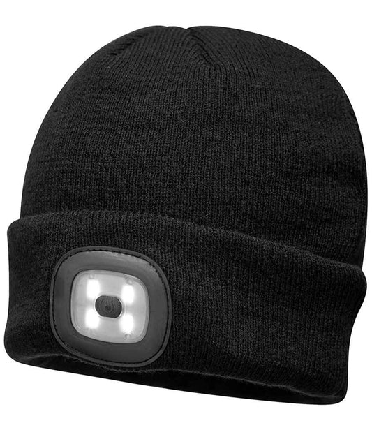 Portwest LED Head Light Beanie - Black (PW667)