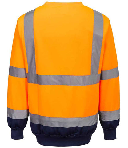 Portwest Hi-Vis Two Tone Sweatshirt - Orange/Navy (PW668)