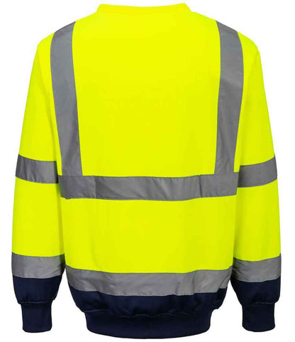 Portwest Hi-Vis Two Tone Sweatshirt - Yellow/Navy (PW668)