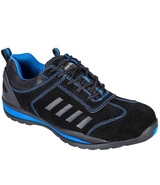 Portwest Steelite™ Lusum S1P HRO Safety Trainers - Black/Blue (PW809)
