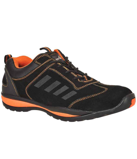 Portwest Steelite™ Lusum S1P HRO Safety Trainers - Black/Orange (PW809)