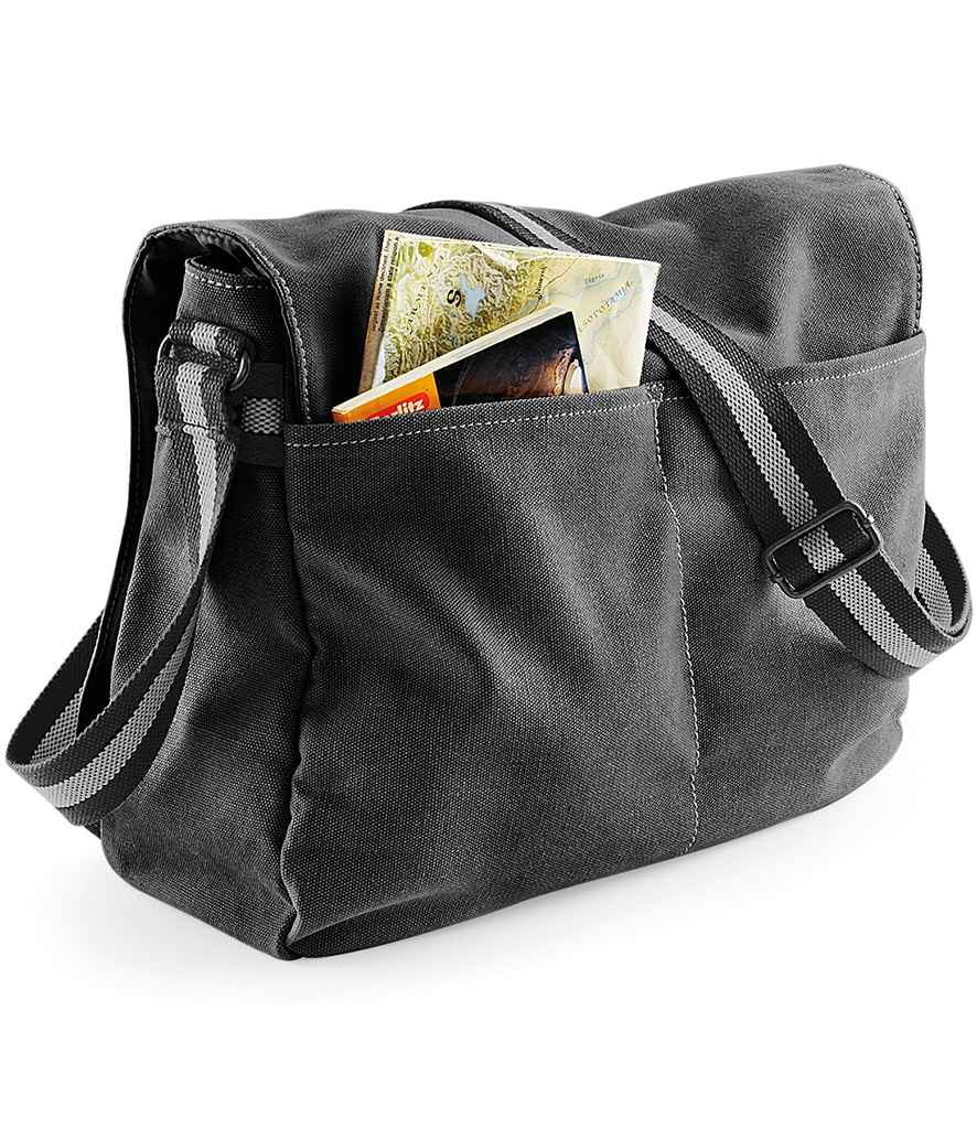 Quadra Vintage Canvas Despatch Bag - Vintage Black (QD610)