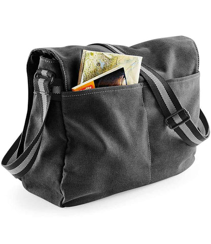 Quadra Vintage Canvas Despatch Bag - Vintage Black (QD610)