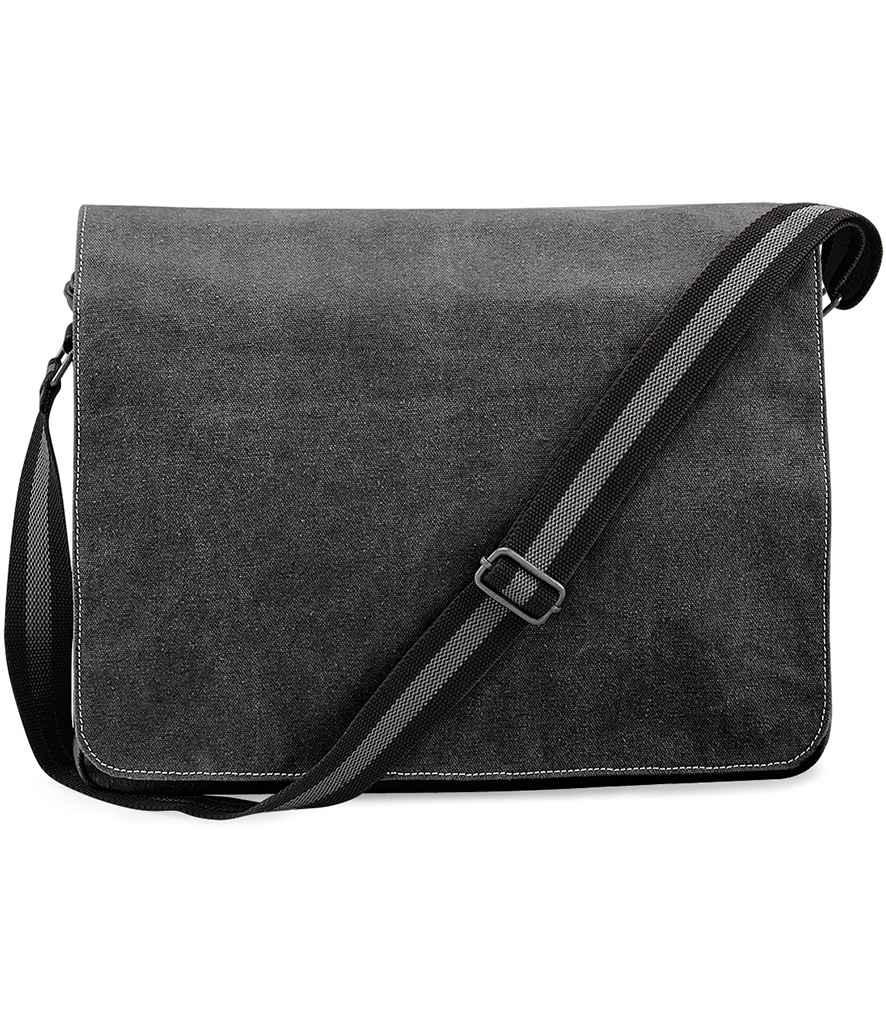 Quadra Vintage Canvas Despatch Bag - Vintage Black (QD610)